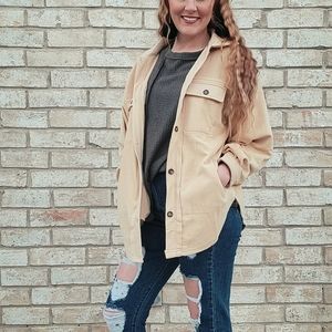 Taupe Fleece Shacket